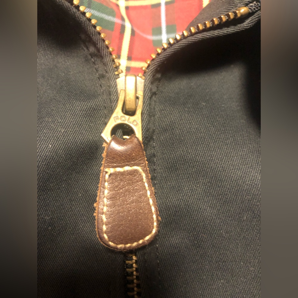 Polo Ralph Lauren preppy black jacket with red tartan interior - Picture 9 of 11